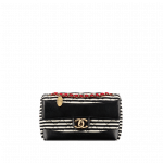Chanel Black and White Coco Sailor Jersey Flap Bag - Cruise 2014