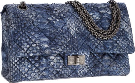 Chanel Blue Metallic Python Reissue Flap Bag