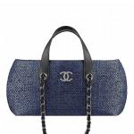Chanel Dark Navy Straw Bag with Chain - Cruise 2014