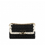 Chanel Fancy Crochet Black Flap Bag - Cruise 2014