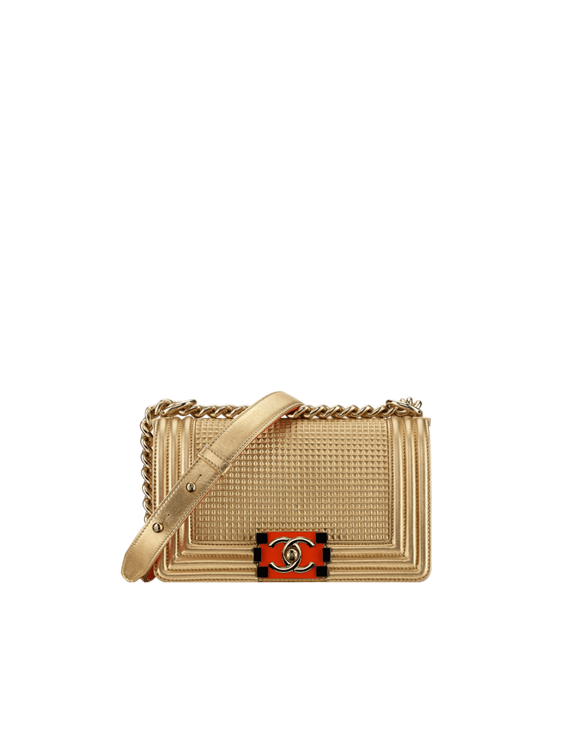Chanel Boy Flap Bag Cube Embossed Lambskin New Medium