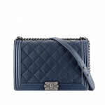 Chanel Large Navy Blue Boy Bag - Cruise 2014