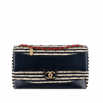 Chanel Navy Coco Sailor Large Jersey Flap Bag - Cruise 2014