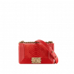 Chanel Small Red Python with Cafskin Boy Bag - Cruise 2014