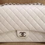 Chanel White Classic Flap Maxi Bag - Cruise 2014