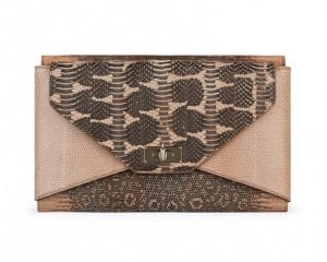 Givenchy Ayers/Tejus/Old Pink Plain Lizard Shark Clutch Bag - Spring Summer 2014 Collection
