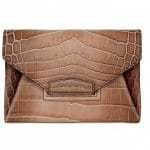 Givenchy Old Pink Crocodile Antigona Envelope Small Clutch Bag - Spring Summer 2014 Collection