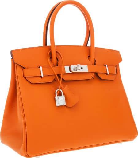 Hermes 30cm Orange H Epsom Leather Birkin Bag with Palladium Hardware Bag