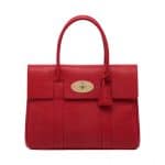 Mulberry Bright Red Textured Lizard Print Bayswater Bag
