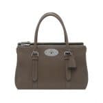 Mulberry Taupe Shiny Goat Bayswater Double Zip Tote Bag