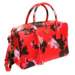 Prada Red Flower Print Saffiano Bag