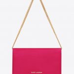 Saint Laurent Pink Patent Classic Letters Saint Laurent Chain Wallet Bag
