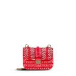 Valentino Fuchsia Embroidered Rockstud Small Flap Bag