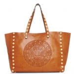 Valentino Light Cuir Vachetta Medium Stamped Tote Bag