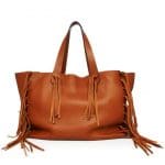 Valentino Light Cuir Vitello Fringe Tote Bag