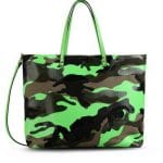 Valentino Light Green Mimetic-Effect Double Handle Shopping Tote Bag