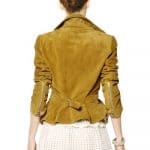 Alexander Mcqueen Suede Leather Jacket Back View - Luisaviaroma