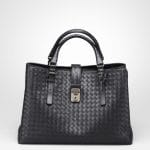 Bottega Veneta Nero Intrecciato Roma Bag