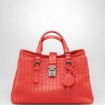 Bottega Veneta New Red Intrecciato Roma Small Bag