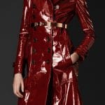 Burberry Red Laminated Trench Coat - Fall Winter 2013