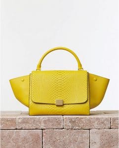 Celine Python Yellow Mimosa Trapeze Bag - Summer 2014