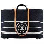 Chanel Black/Ivory/Brown Shopping Denim Tote Bag - Spring 2014 Act I