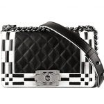 Chanel Black/White Boy Chanel Quilted Flap Medium Bag - Spring 2014 Act I
