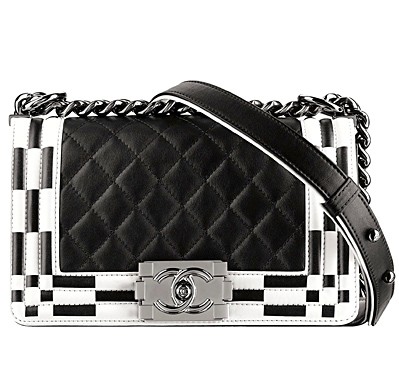 Chanel Black:White Boy Chanel Quilted Flap Medium Bag - Spring 2014 Act I