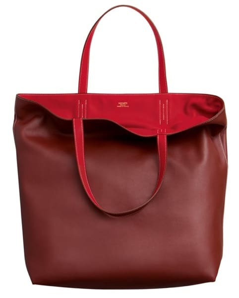 Hermes Double Sens Bag Clemence Leather In Brown