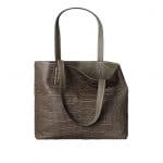 Hermes Green/Gray Double Sens Croco Chiffon 36cm Bag