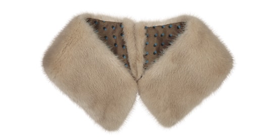 Louis Vuitton Beige Fur Twin Dots Collar