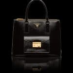 Prada Black Patent Saffiano Lux Tote with Cargo Pocket Bag