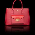 Prada Red/Lacquer Red Saffiano Lux Tote with Cargo Pocket Bag