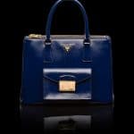 Prada Royal Blue Patent Saffiano Lux Tote with Cargo Pocket Bag
