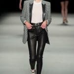 Saint Laurent Houndstooth and Leather Boyfriend Jacket - Spring 2014 RTW