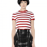 Saint Laurent Sequin Stripes Knit Cotton Top