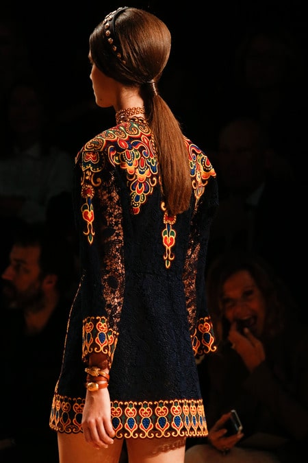 Valentino Embroidery Dress Blue and Gold - Spring 2014 - 2