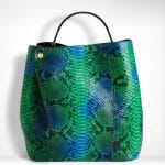 Diorific Hand Painted Green Python Medium Bag