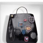 Diorific Bucket Bag with Badges in Python Large Bag