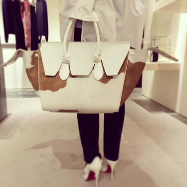 Spotted: Celine Tie Tote bag in Calf Hair with Cow Print Spots ...