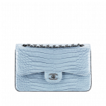 Chanel Azur Blue Alligator Timeless Class Flap Bag - Spring Summer 2014