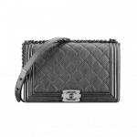 Chanel Metallic Grey Perforated Boy Bag - Spring 2014 Act 1