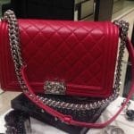 Chanel Red Boy Chanel Perforated Large Flap Bag