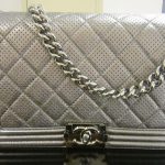 Chanel Silver Boy Chanel Perforated Medium Flap Bag