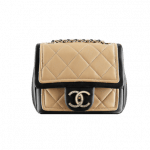 Chanel Two Tone Beige Mini Graphic Flap Bag - Spring 2014 Act 1