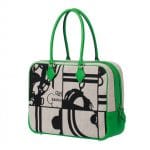 Hermes Green Printed Canvas Victoria Bag - Spring 2014