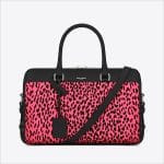 Saint Laurent Black/Pink Leopard Print Classic Duffle 12 Bag - Spring 2014