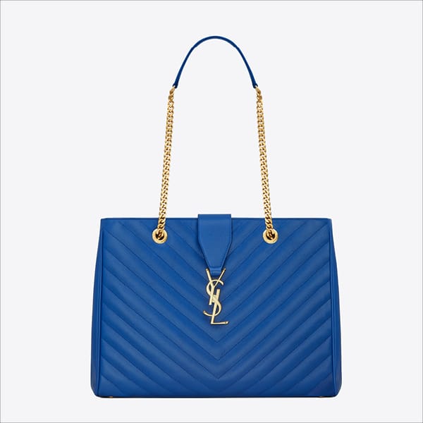 Saint Laurent Blue Classic Monogramme Saint Laurent Shopping Bag - Spring 2014