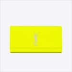 Saint Laurent Neon Yellow Classic Monogramme Saint Laurent Clutch Bag - Spring 2014