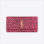 Saint Laurent Pink Leopard Print Classic Monogramme Saint Laurent Clutch Bag - Spring 2014